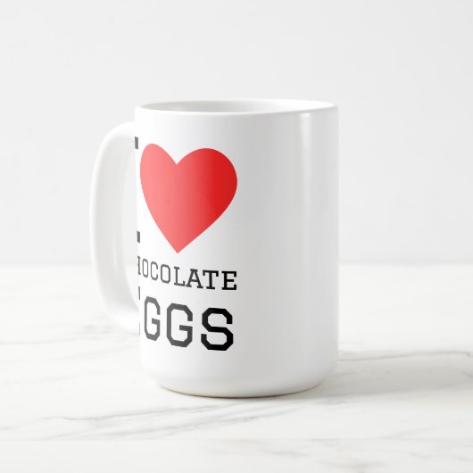Mug I love chocolate eggs square sticker (Devant gauche)