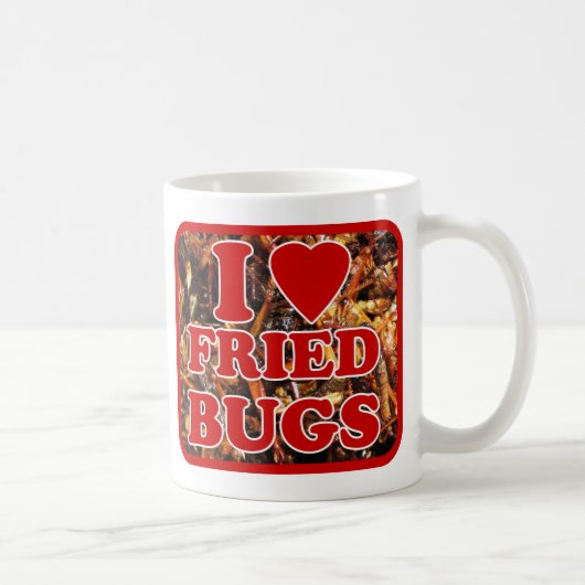 Mug I Love (Coeur) Fried Bugs / Insectes comestibles (Droite)