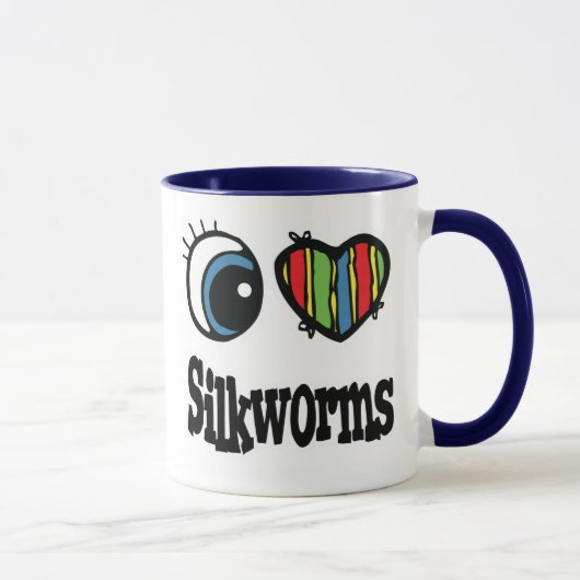 Mug I Love (Coeur) vers à soie (Droite)