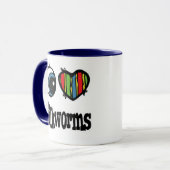 Mug I Love (Coeur) vers à soie (Devant gauche)