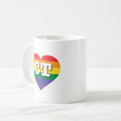 Mug I Love Connecticut Rainbow Heart (Devant gauche)