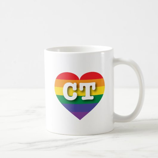 Mug I Love Connecticut Rainbow Heart (Droite)