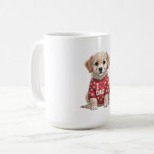 Mug I Love Dad Cute Puppy Dog with Paw Prints (Devant gauche)