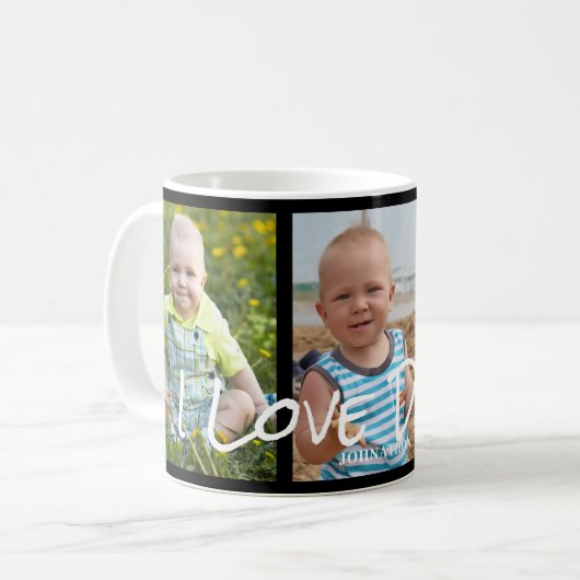 Mug I Love Daddy 3 Photo Collage (Devant gauche)