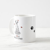 Mug I Love Dalmatians (noir 1) Coeurs mignons (Devant gauche)