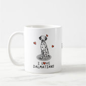 Mug I Love Dalmatians (noir 1) Coeurs mignons (Gauche)