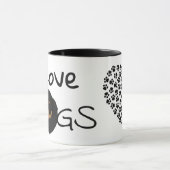 Mug I Love Dogs Rottweiler Heart (Centre)