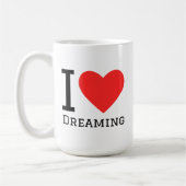 Mug I love dreaming square sticker (Gauche)