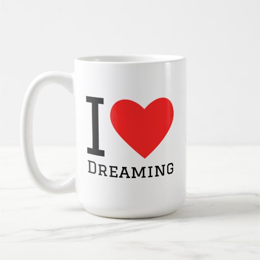 Mug I love dreaming square sticker (Gauche)