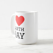 Mug I love earth day square sticker (Devant gauche)