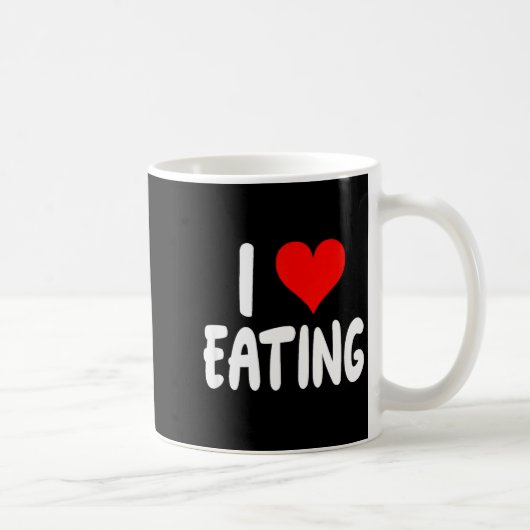 Mug I Love Eating Food - Heart - (Droite)