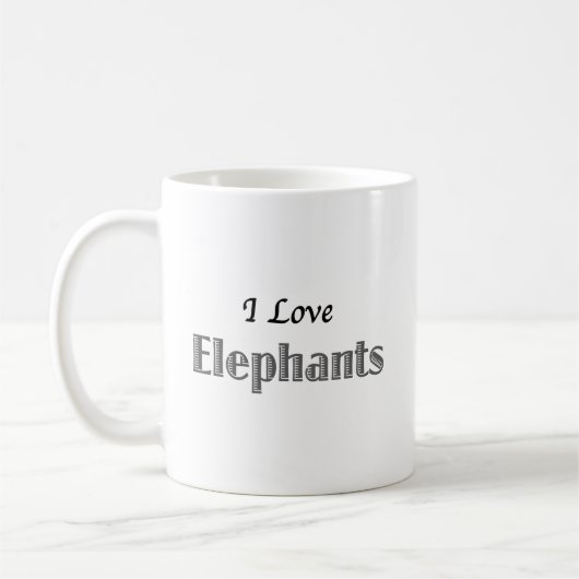 Mug I Love Elephants (Gauche)