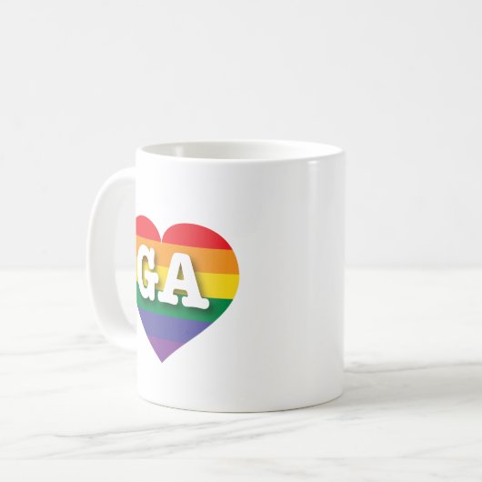 Mug I Love Georgia Rainbow Heart (Devant gauche)