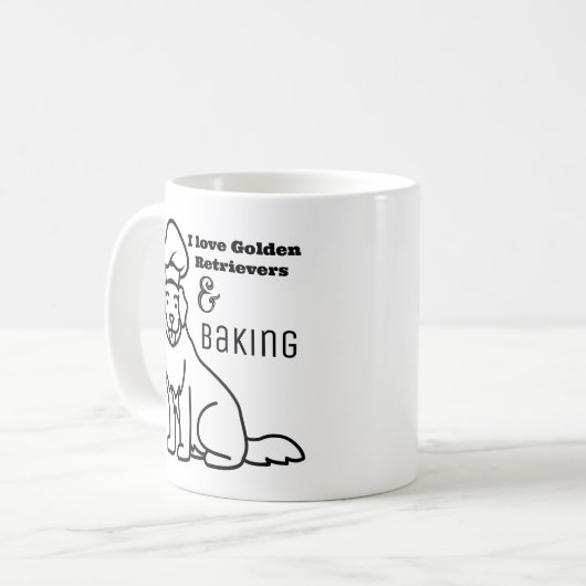 Mug I Love Golden Retrievers et Baking Line Art (Devant gauche)