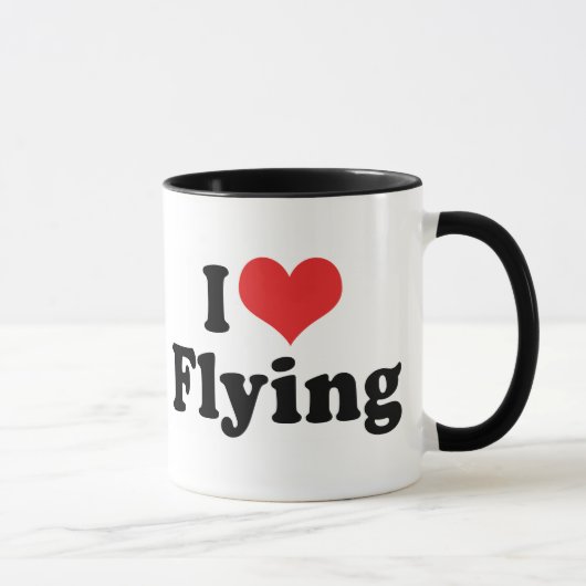 Mug I Love Heart Flying - Airplane Lover (Droite)