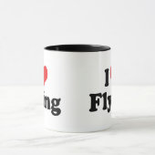 Mug I Love Heart Flying - Airplane Lover (Centre)