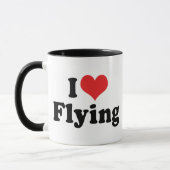 Mug I Love Heart Flying - Airplane Lover (Gauche)