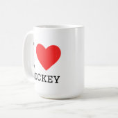 Mug I love hockey square sticker (Devant gauche)