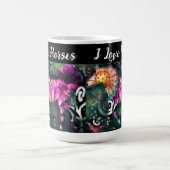 Mug I Love Horses Abstrait Whimsical Cheval Peinture (Centre)