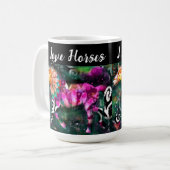 Mug I Love Horses Abstrait Whimsical Cheval Peinture (Devant gauche)