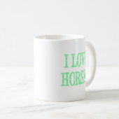 Mug I Love Horses Pale Green (Devant droit)