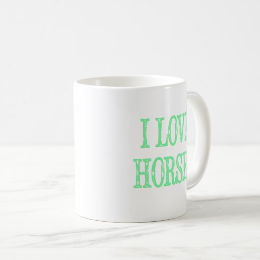 Mug I Love Horses Pale Green (Devant droit)
