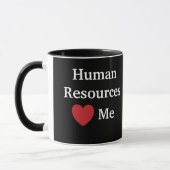 Mug I Love Human Resources Me Love, Black & Red (Gauche)