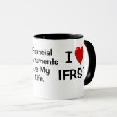 Mug I Love IFRS 7 et 9 Citation d'instruments financie (Devant droit)