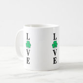Mug I Love Irlande Shamrock Clover Leaf Simple Elegant (Devant gauche)