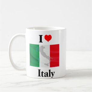 Mug I Love Italie - Carte du drapeau