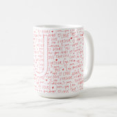 Mug I Love J You — Personalized Initial “J” Romantic D (Devant droit)