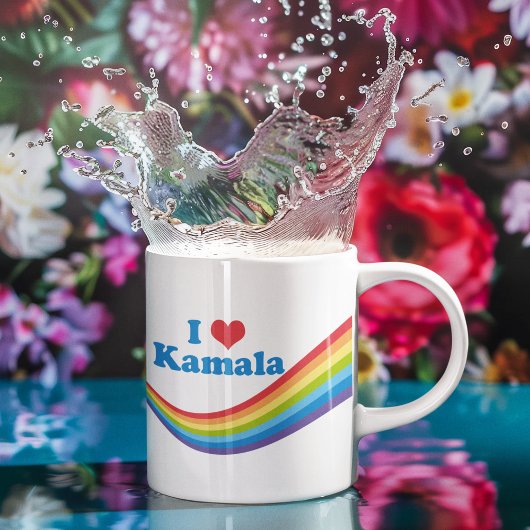 Mug I Love Kamala Harris Cute Rainbow