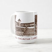 Mug I Love Lida Belarus Architecture Castle Sketch (Devant gauche)