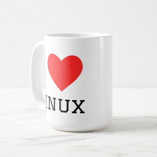 Mug I love linux (Devant gauche)