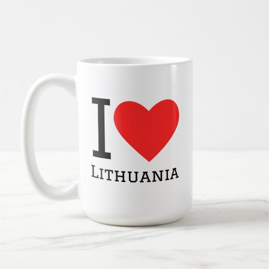 Mug I love Lithuania square sticker (Gauche)