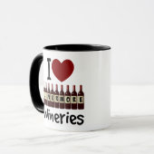 Mug I Love Livermore Wineries Heart and Wine Bottles (Devant gauche)