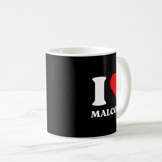 Mug I Love Malcolm I Heart Malcolm Name Y2k Valentines (Devant droit)