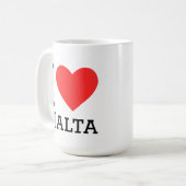 Mug I love Malta square sticker (Devant gauche)