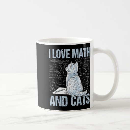Mug I Love Math And Cats Science Teacher Student Funny (Droite)