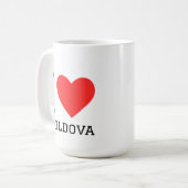 Mug I love moldova square sticker (Devant gauche)