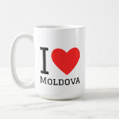 Mug I love moldova square sticker (Gauche)