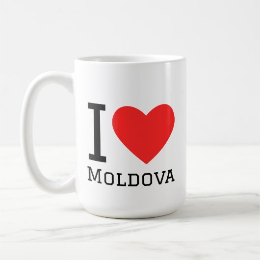 Mug I love moldova square sticker (Gauche)