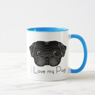 Mug I Love My Black Carlin mignon Carlin noir et Citat