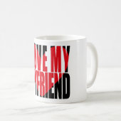 Mug I Love My Boyfriend Coeur Typographie (Devant droit)