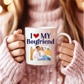 Mug I Love My Boyfriend Monogram Nom photo initial