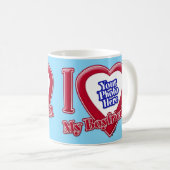 Mug I Love My Boyfriend Photo Red Heart Turquoise (Devant droit)