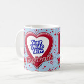 Mug I Love My Boyfriend Photo Red Hearts Light Blue (Devant gauche)