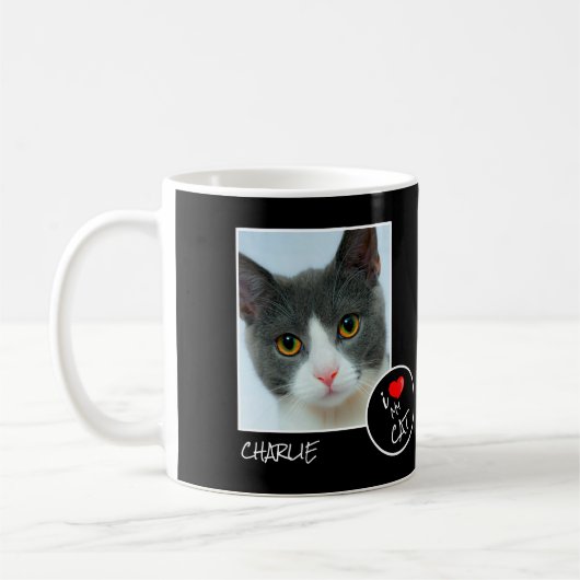 Mug I Love My Cat, Custom Photo - Pet Lovers (Gauche)