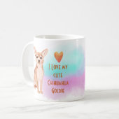 Mug I Love My Chihuahua Name Custom Cartoon Dog (Devant gauche)