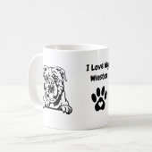 Mug I Love my CONTINENTAL BULLDOG Nom et Empreinte de (Devant gauche)
